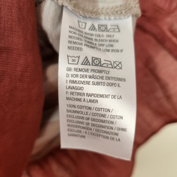 LOGO Lori Goldstein Slub Knit Long Sleeve Ruffle Hem Brown Stripe Top Sz M - Picture 5 of 6